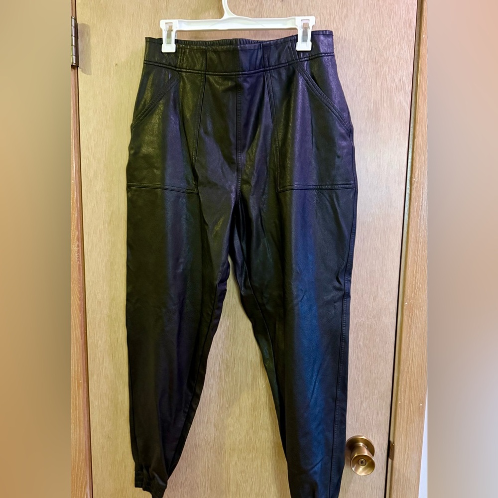 SPANX Black Faux Leather Pants XL